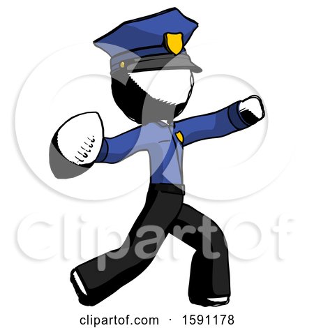 Ink Police Man Throwing Football by Leo Blanchette