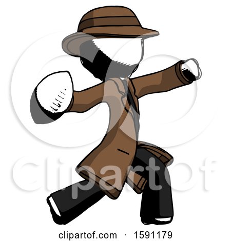 Ink Detective Man Throwing Football by Leo Blanchette