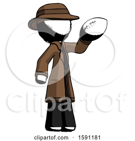 Ink Detective Man Holding Football up by Leo Blanchette
