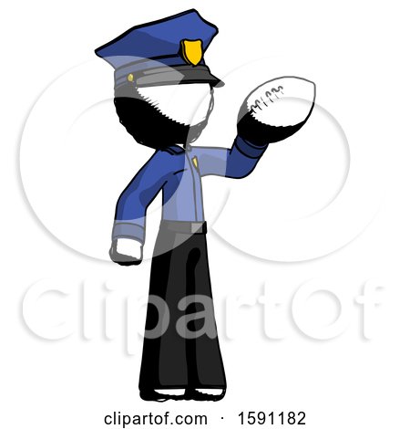Ink Police Man Holding Football up by Leo Blanchette