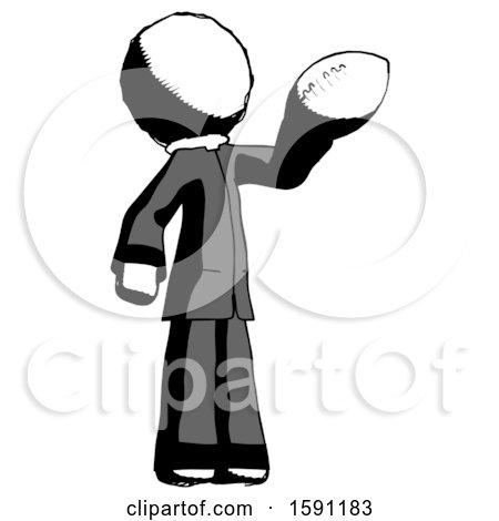 Ink Clergy Man Holding Football up by Leo Blanchette