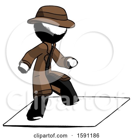 Ink Detective Man on Postage Envelope Surfing by Leo Blanchette