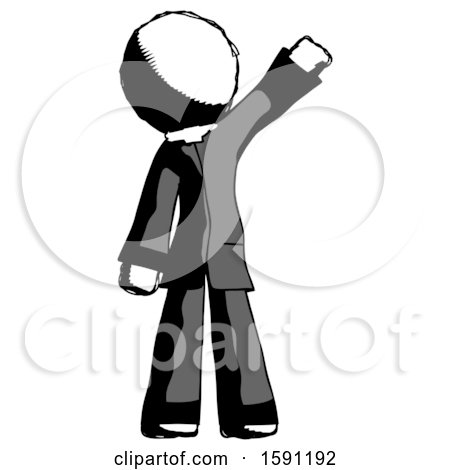 Ink Clergy Man Waving Emphatically with Left Arm by Leo Blanchette