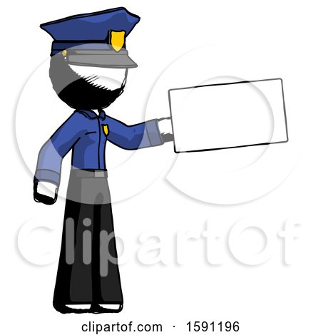 Ink Police Man Holding Large Envelope by Leo Blanchette