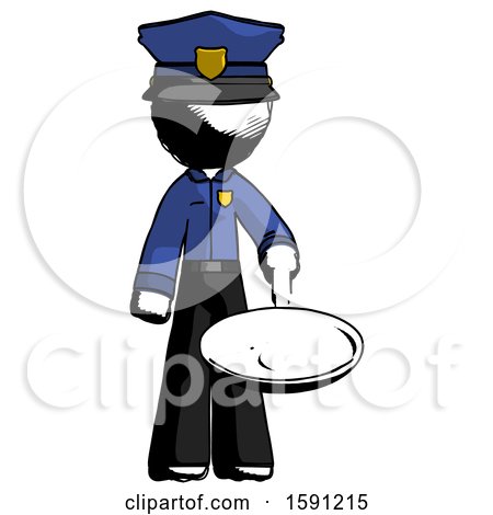 Ink Police Man Frying Egg in Pan or Wok by Leo Blanchette