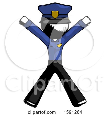 Ink Police Man Jumping or Flailing by Leo Blanchette