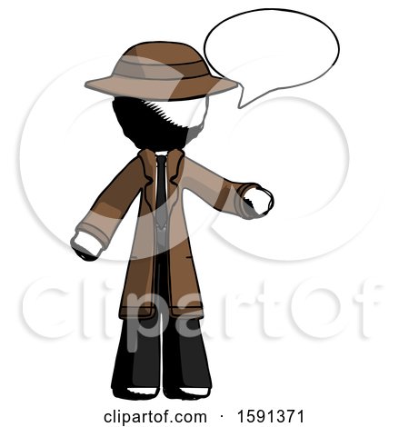 Ink Detective Man with Word Bubble Talking Chat Icon by Leo Blanchette