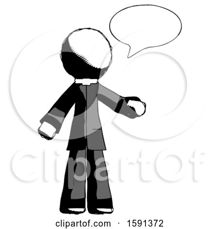 Ink Clergy Man with Word Bubble Talking Chat Icon by Leo Blanchette