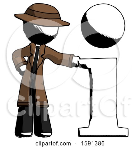 Ink Detective Man with Info Symbol Leaning up Against It by Leo Blanchette