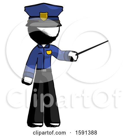Ink Police Man Teacher or Conductor with Stick or Baton Directing by Leo Blanchette