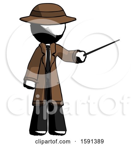 Ink Detective Man Teacher or Conductor with Stick or Baton Directing by Leo Blanchette