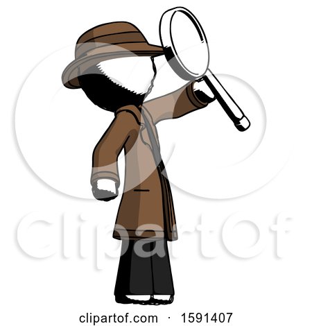 Ink Detective Man Inspecting with Large Magnifying Glass Facing up by Leo Blanchette