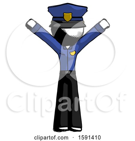 Ink Police Man with Arms out Joyfully by Leo Blanchette