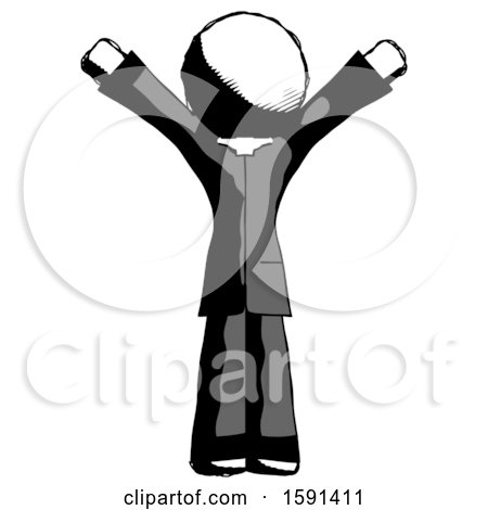 Ink Clergy Man with Arms out Joyfully by Leo Blanchette