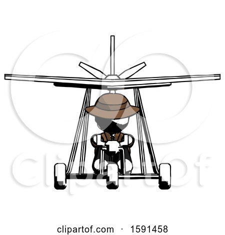 Ink Detective Man in Ultralight Aircraft Front View by Leo Blanchette