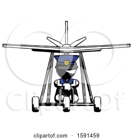 Ink Police Man in Ultralight Aircraft Front View by Leo Blanchette