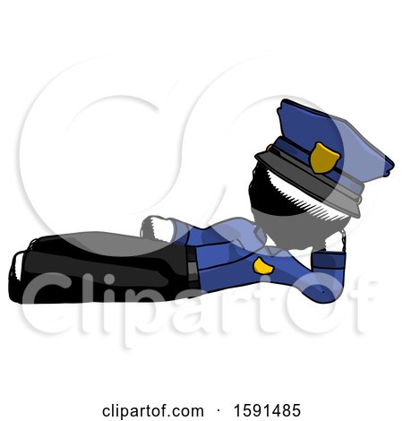 Ink Police Man Reclined on Side by Leo Blanchette