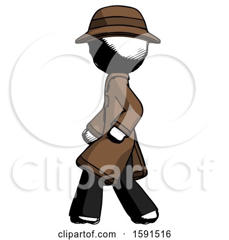 Ink Detective Man Walking Left Side View by Leo Blanchette