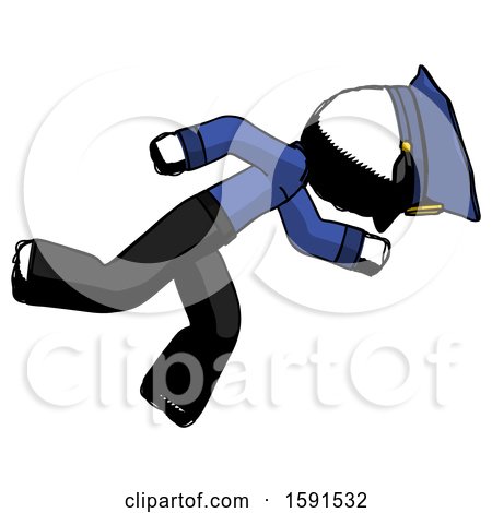 Ink Police Man Running While Falling down by Leo Blanchette