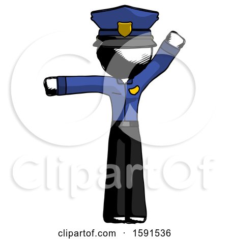 Ink Police Man Directing Traffic Left by Leo Blanchette
