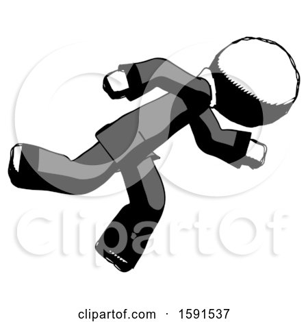 Ink Clergy Man Running While Falling down by Leo Blanchette