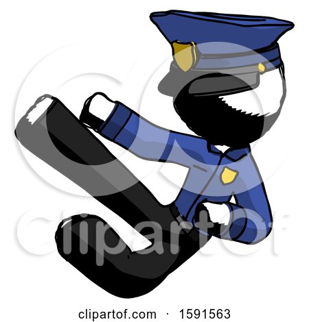 Ink Police Man Flying Ninja Kick Left by Leo Blanchette