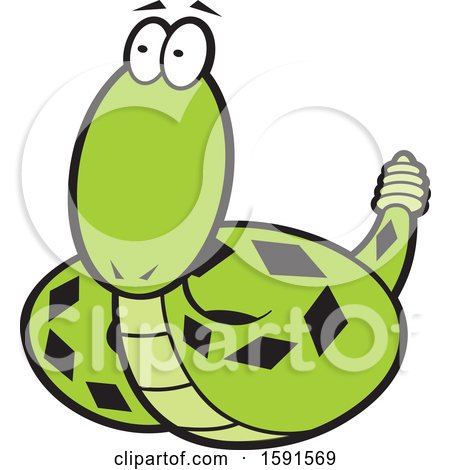 Clipart of a Diamondback or Rattle Snake Mascot - Royalty Free Vector Illustration by Johnny Sajem