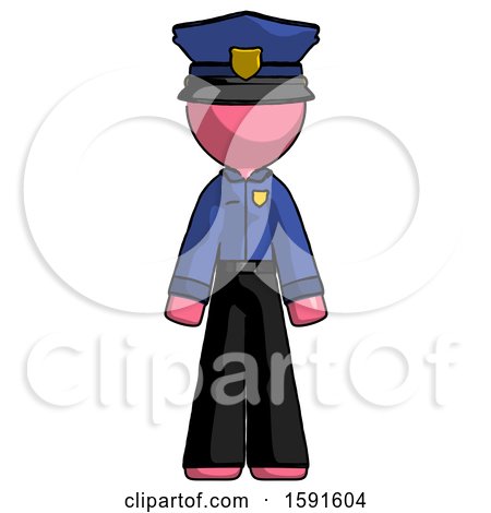 Pink Police Man Standing Facing Forward by Leo Blanchette