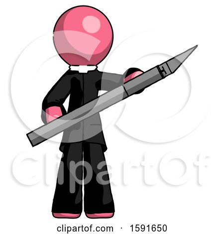 Pink Clergy Man Holding Large Scalpel by Leo Blanchette