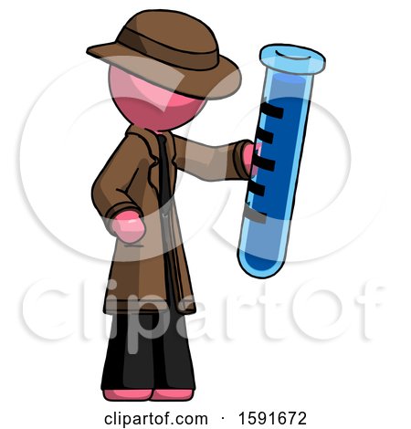 Pink Detective Man Holding Large Test Tube by Leo Blanchette