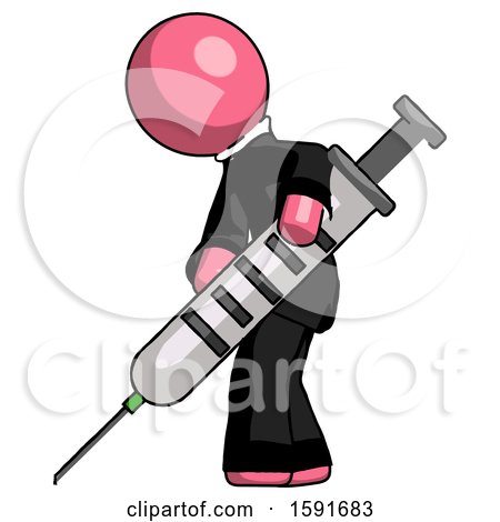 Pink Clergy Man Using Syringe Giving Injection by Leo Blanchette