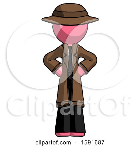 Pink Detective Man Hands on Hips by Leo Blanchette