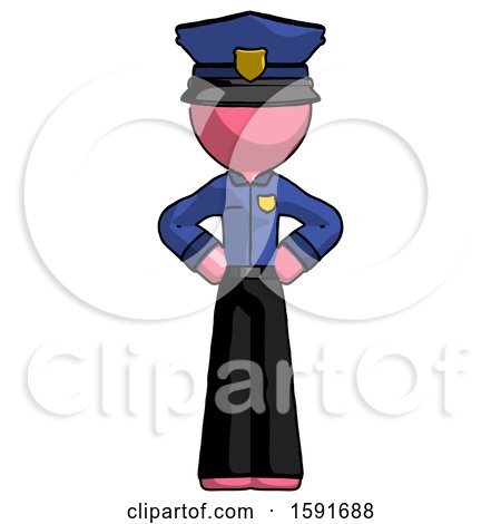 Pink Police Man Hands on Hips by Leo Blanchette