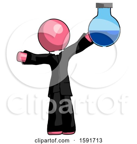 Pink Clergy Man Holding Large Round Flask or Beaker by Leo Blanchette