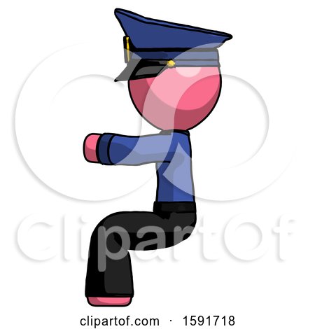 Pink Police Man Sitting or Driving Position by Leo Blanchette