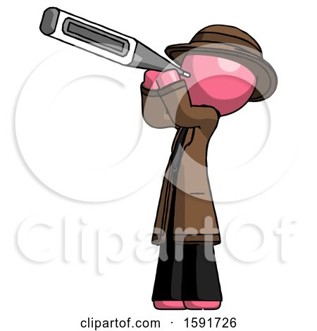 Pink Detective Man Thermometer in Mouth by Leo Blanchette