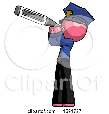 Pink Police Man Thermometer in Mouth by Leo Blanchette