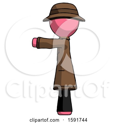 Pink Detective Man Pointing Left by Leo Blanchette