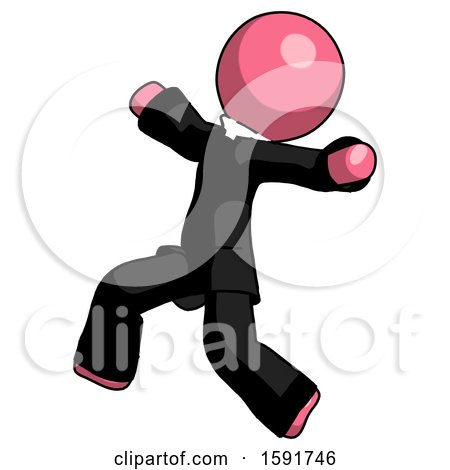 Pink Clergy Man Running Away in Hysterical Panic Direction Left by Leo Blanchette