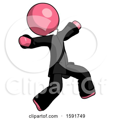 Pink Clergy Man Running Away in Hysterical Panic Direction Right by Leo Blanchette