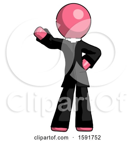 Pink Clergy Man Waving Right Arm with Hand on Hip by Leo Blanchette