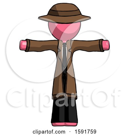 Pink Detective Man T-Pose Arms up Standing by Leo Blanchette