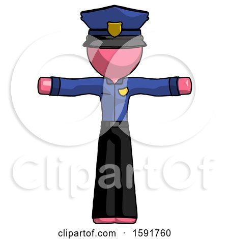 Pink Police Man T-Pose Arms up Standing by Leo Blanchette