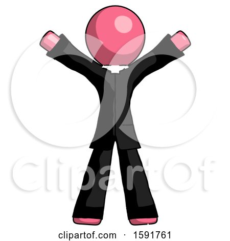 Pink Clergy Man Surprise Pose, Arms and Legs out by Leo Blanchette