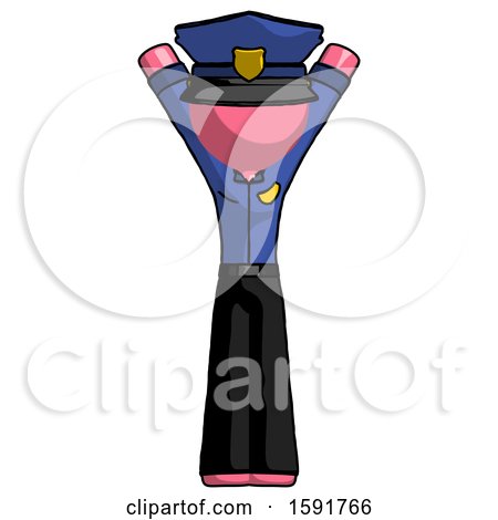 Pink Police Man Hands up by Leo Blanchette