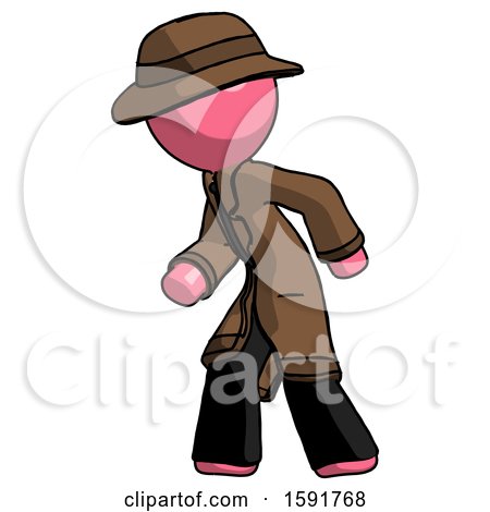 Pink Detective Man Suspense Action Pose Facing Left by Leo Blanchette