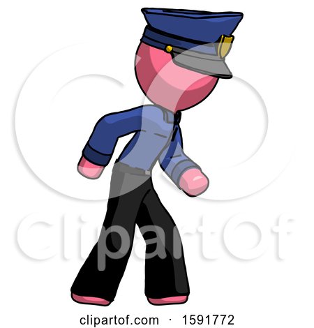 Pink Police Man Suspense Action Pose Facing Right by Leo Blanchette