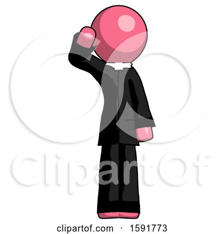Pink Clergy Man Soldier Salute Pose by Leo Blanchette