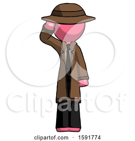 Pink Detective Man Soldier Salute Pose by Leo Blanchette