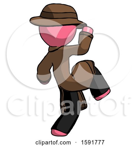 Pink Detective Man Kick Pose Start by Leo Blanchette